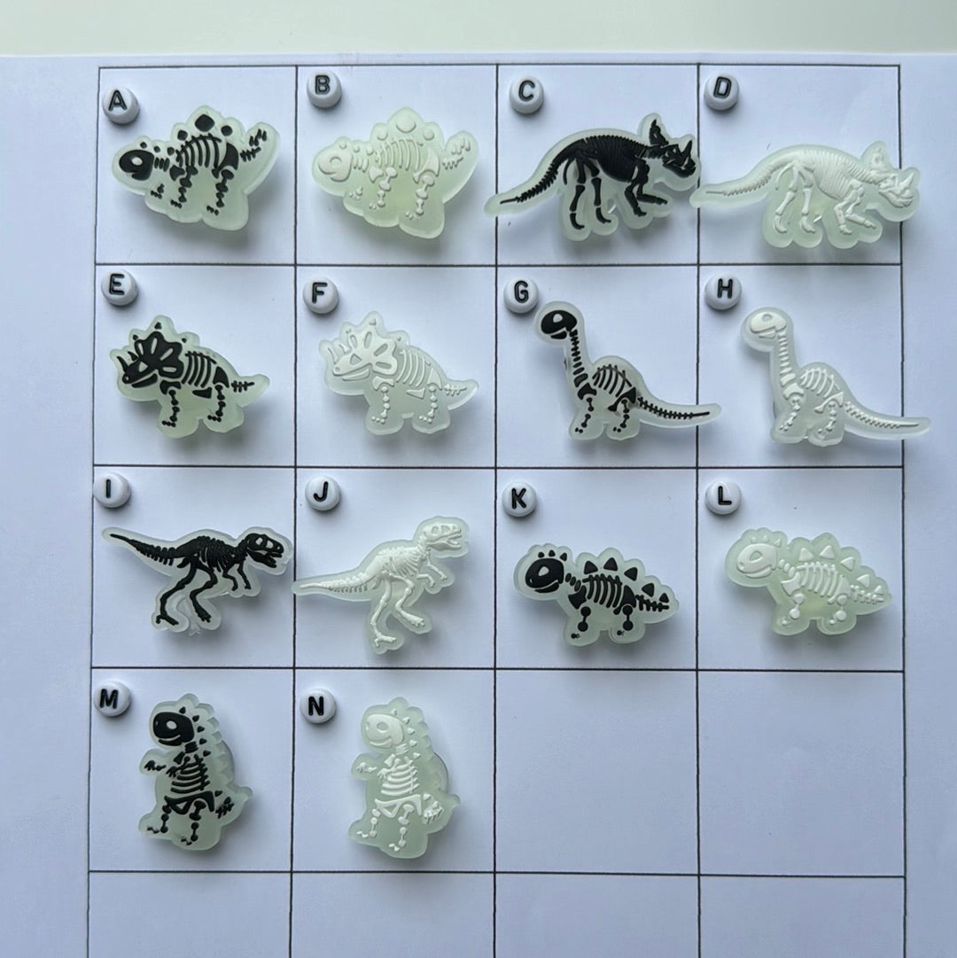 Glow in the Dark Dinosaur Shoe Charms