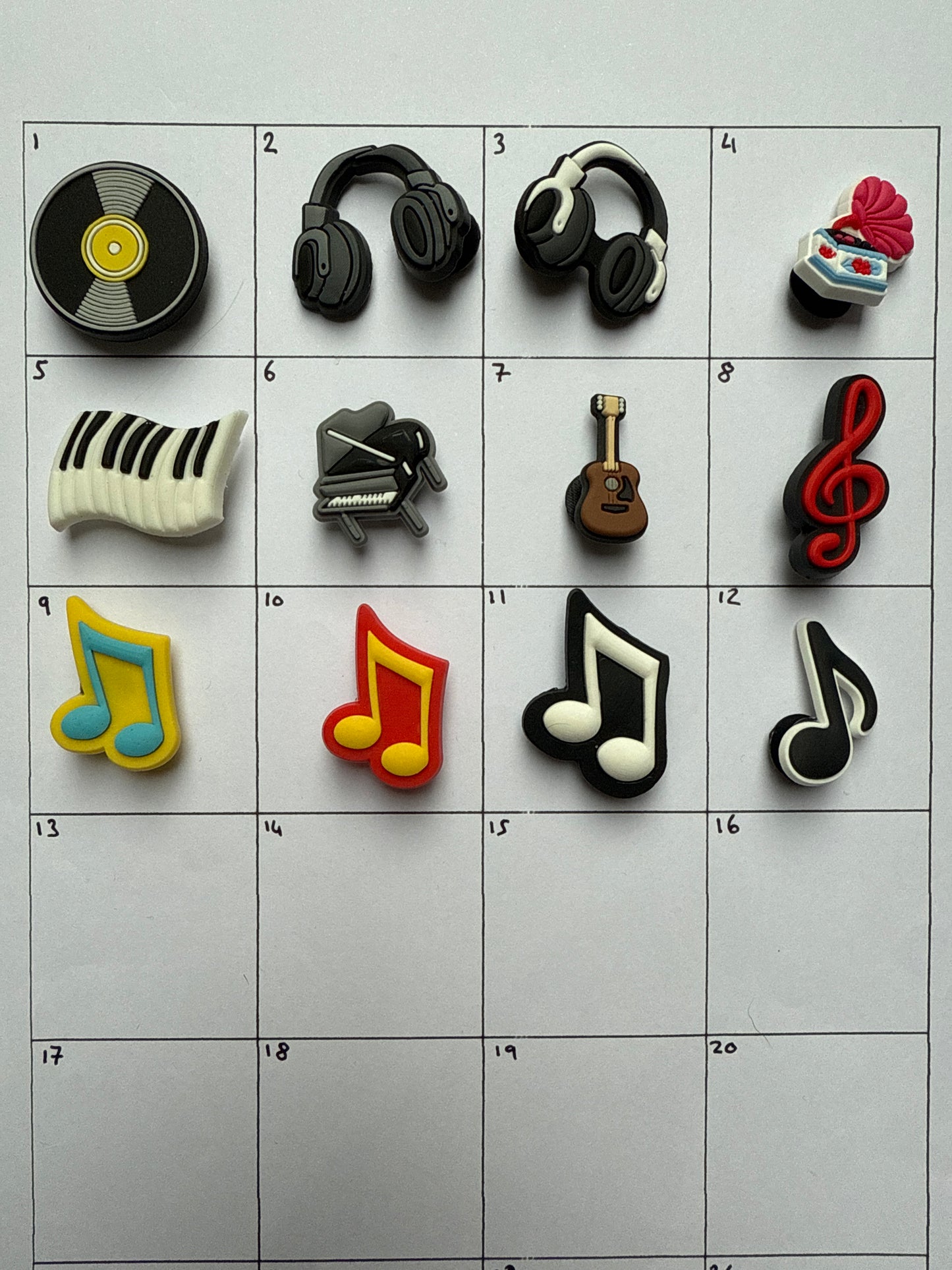 Music, Vinyl and Headphone Shoe Charms