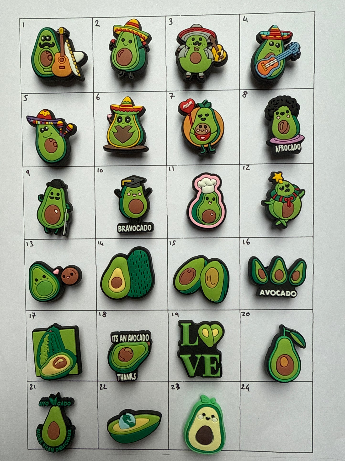 Avocado Shoe Charms