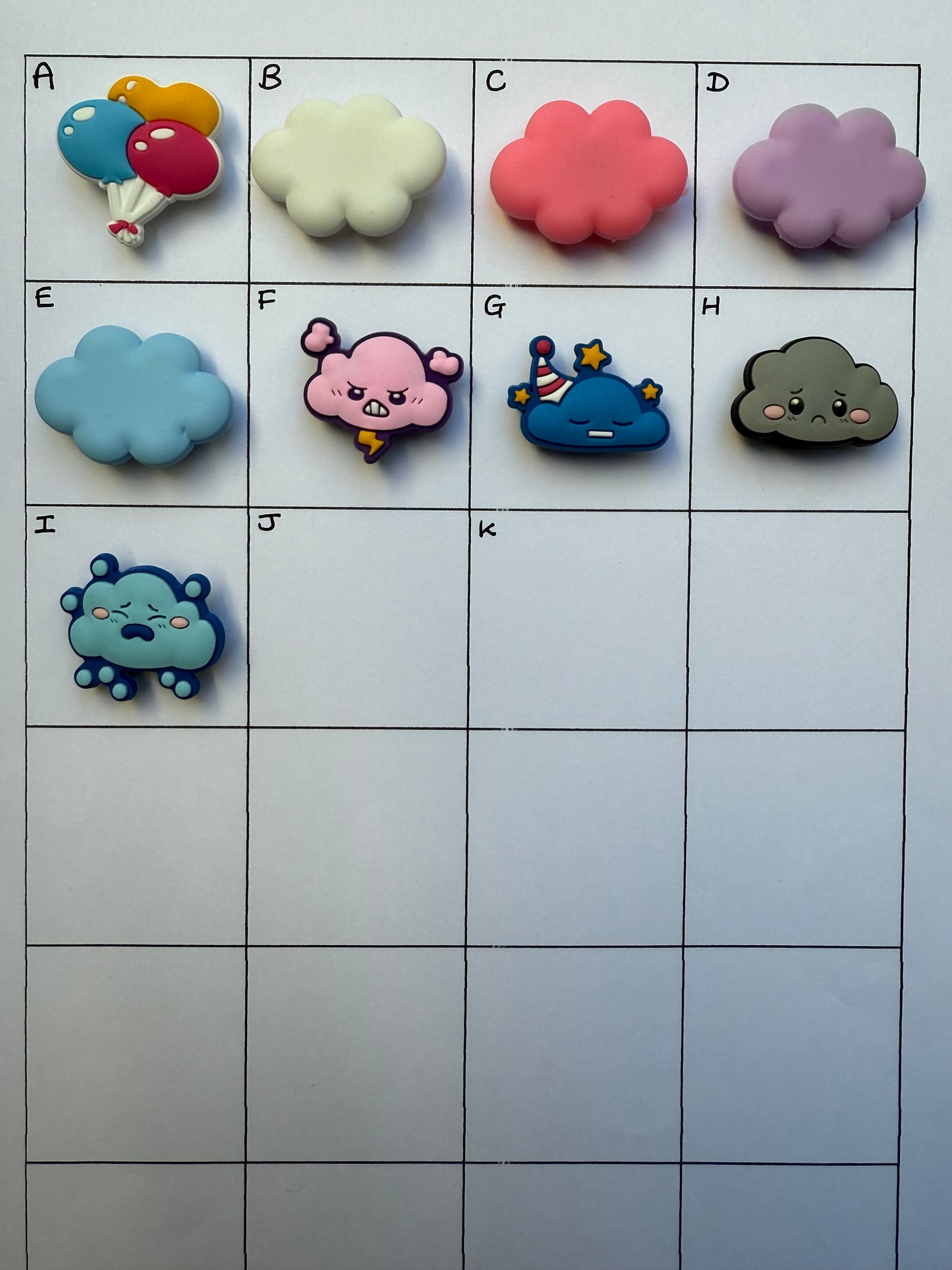 Clouds and Balloon Shoe Charms