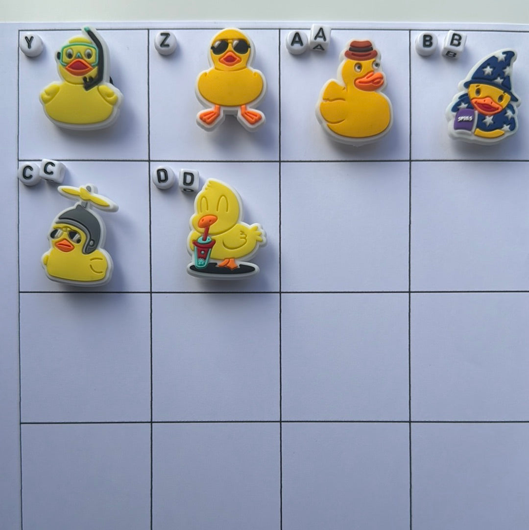 Rubber Duck Shoe Charms