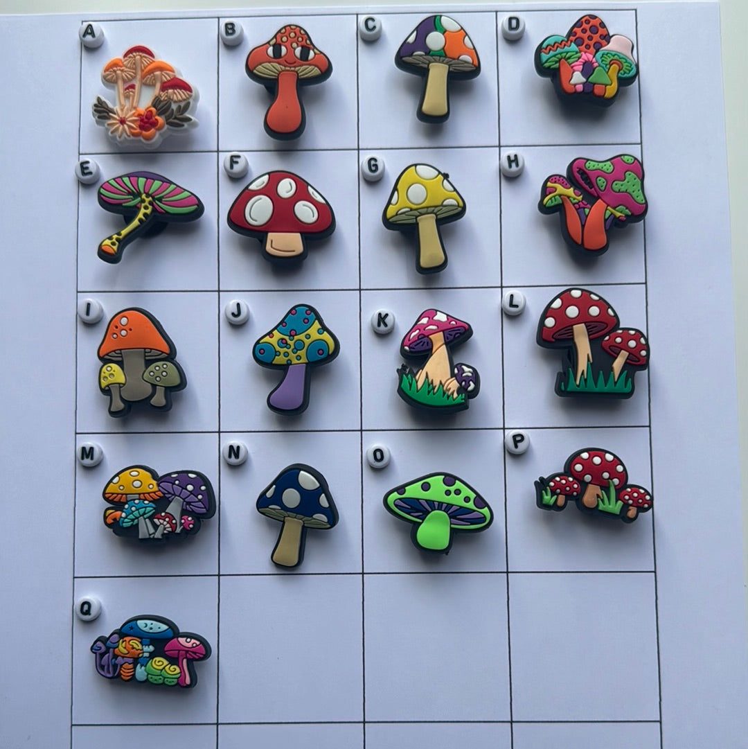 Mushroom Shoe Charms
