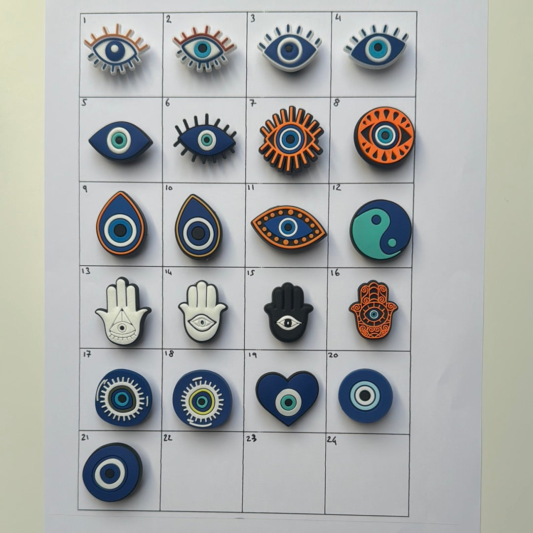 Spiritual Chakra Evil Eye Shoe Charms