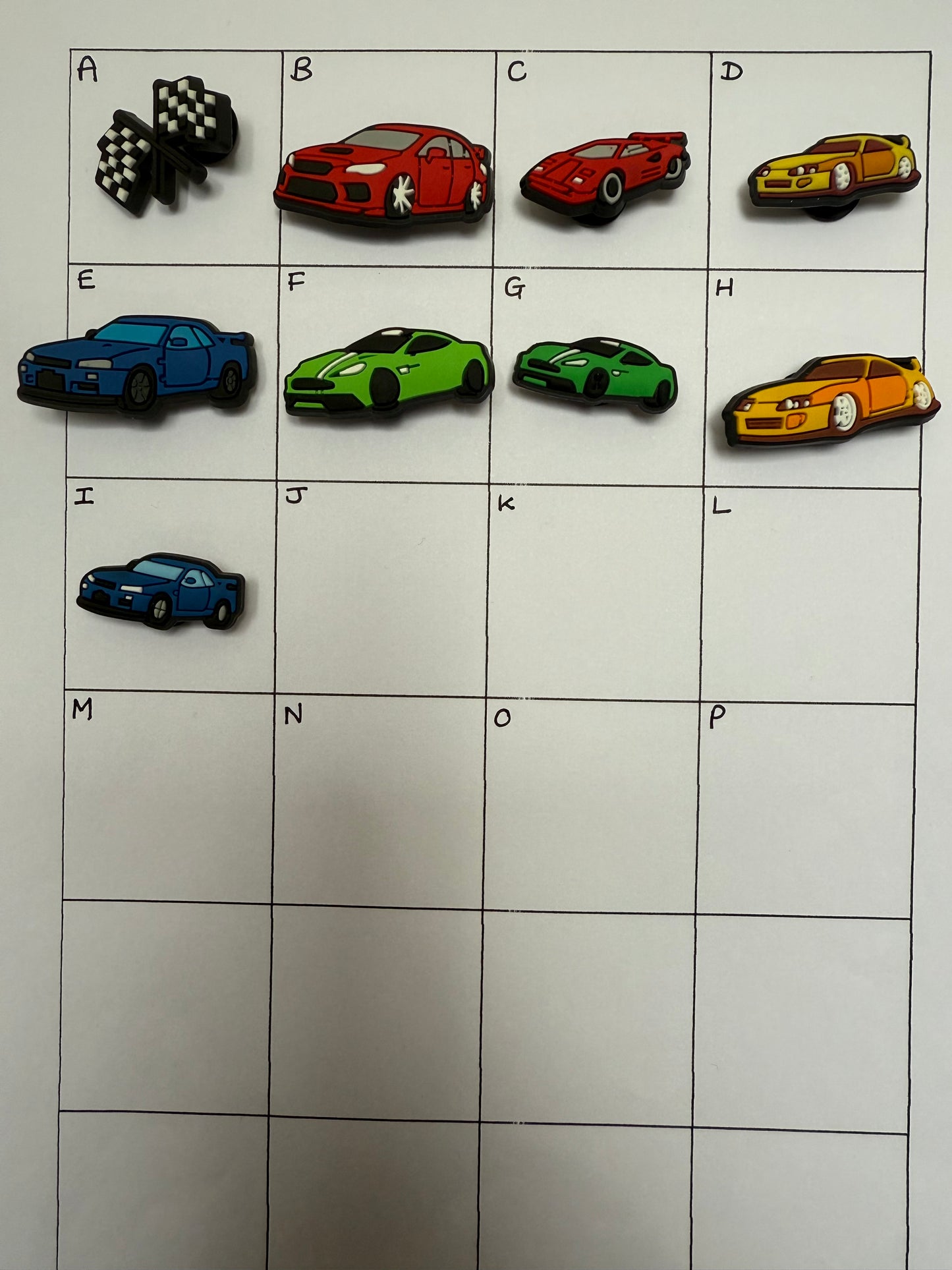 Race Car Shoe Charms