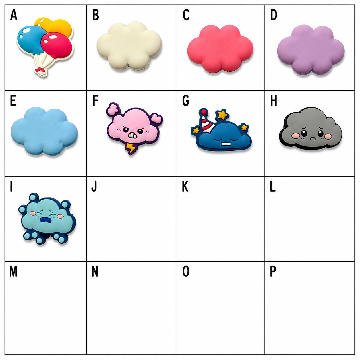 Clouds and Balloon Shoe Charms