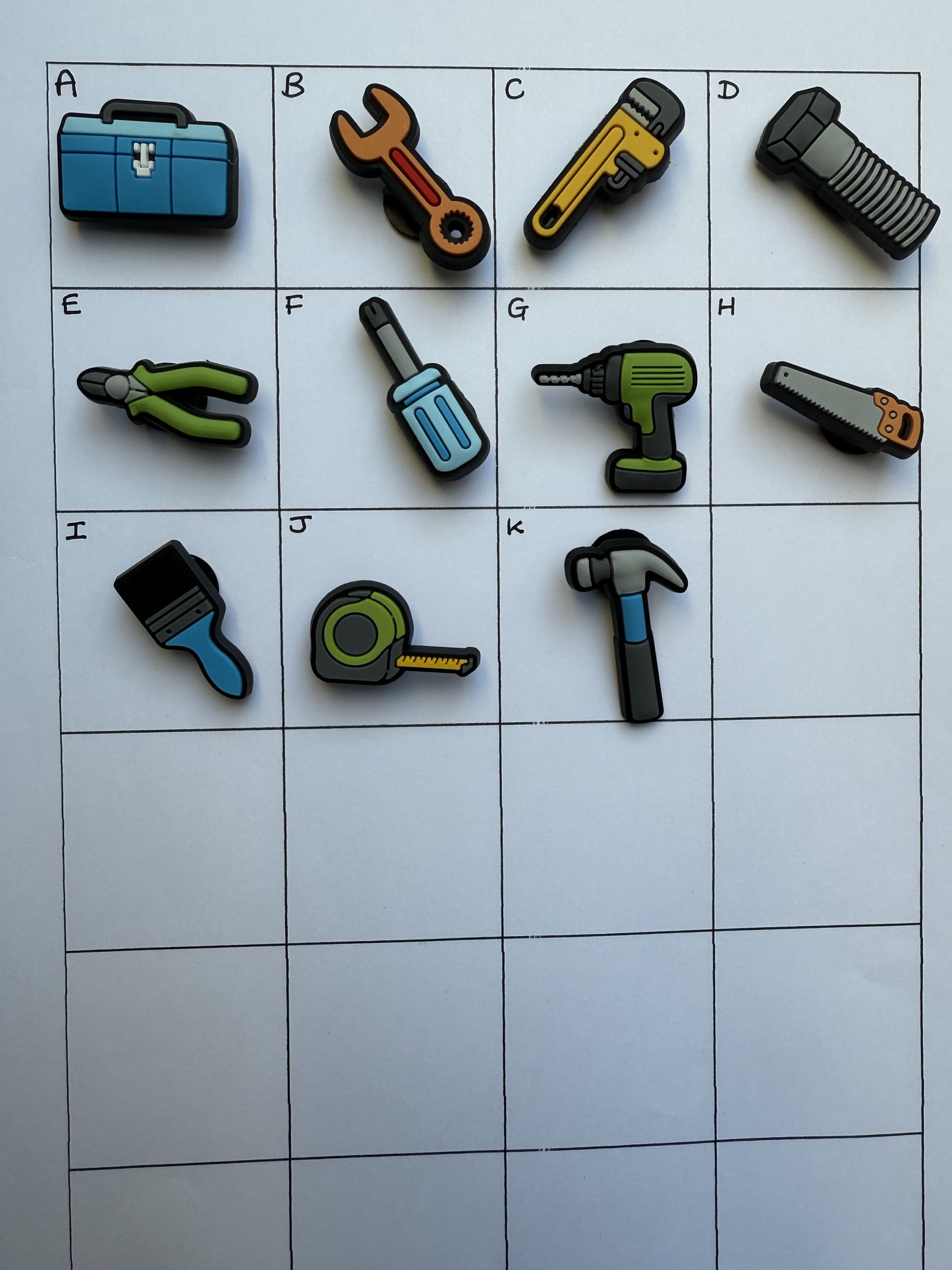 Work Tool Shoe Charms