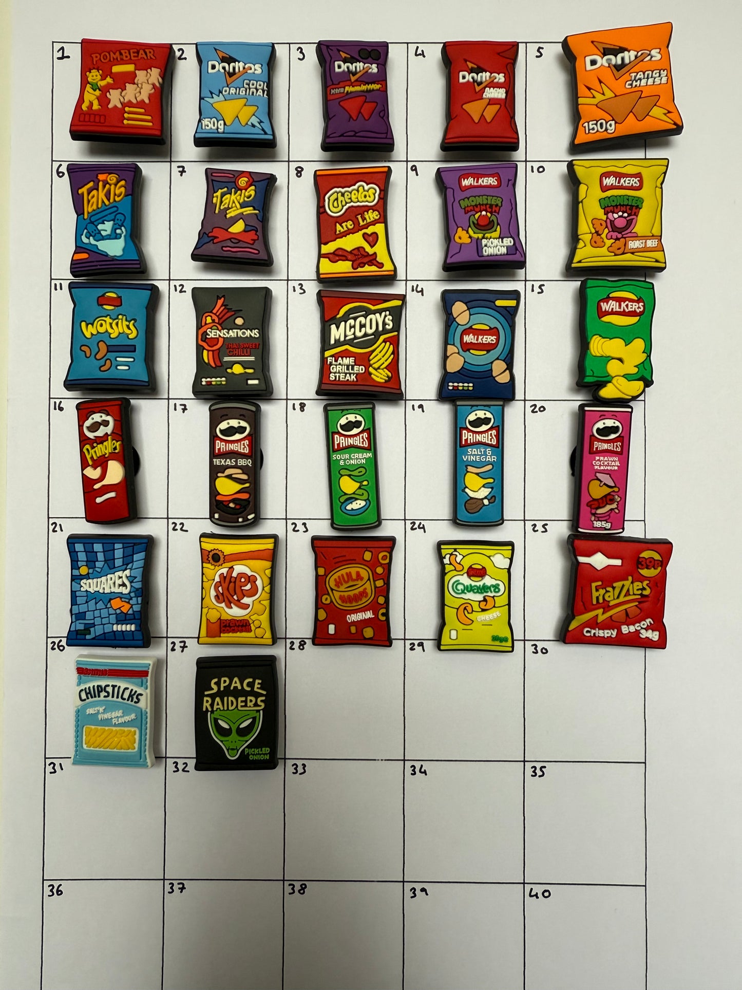 Crisp Snack Shoe Charms