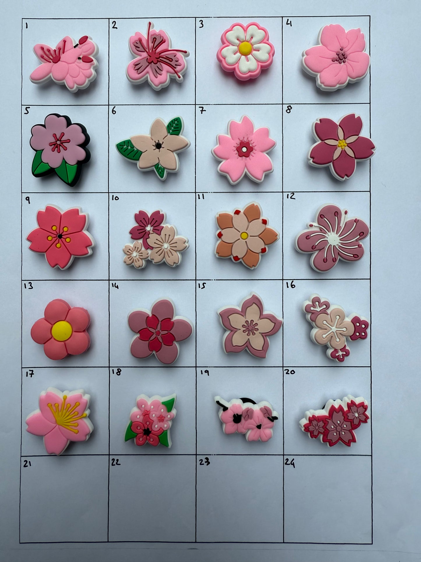 Cute Pink Flower Shoe Charms