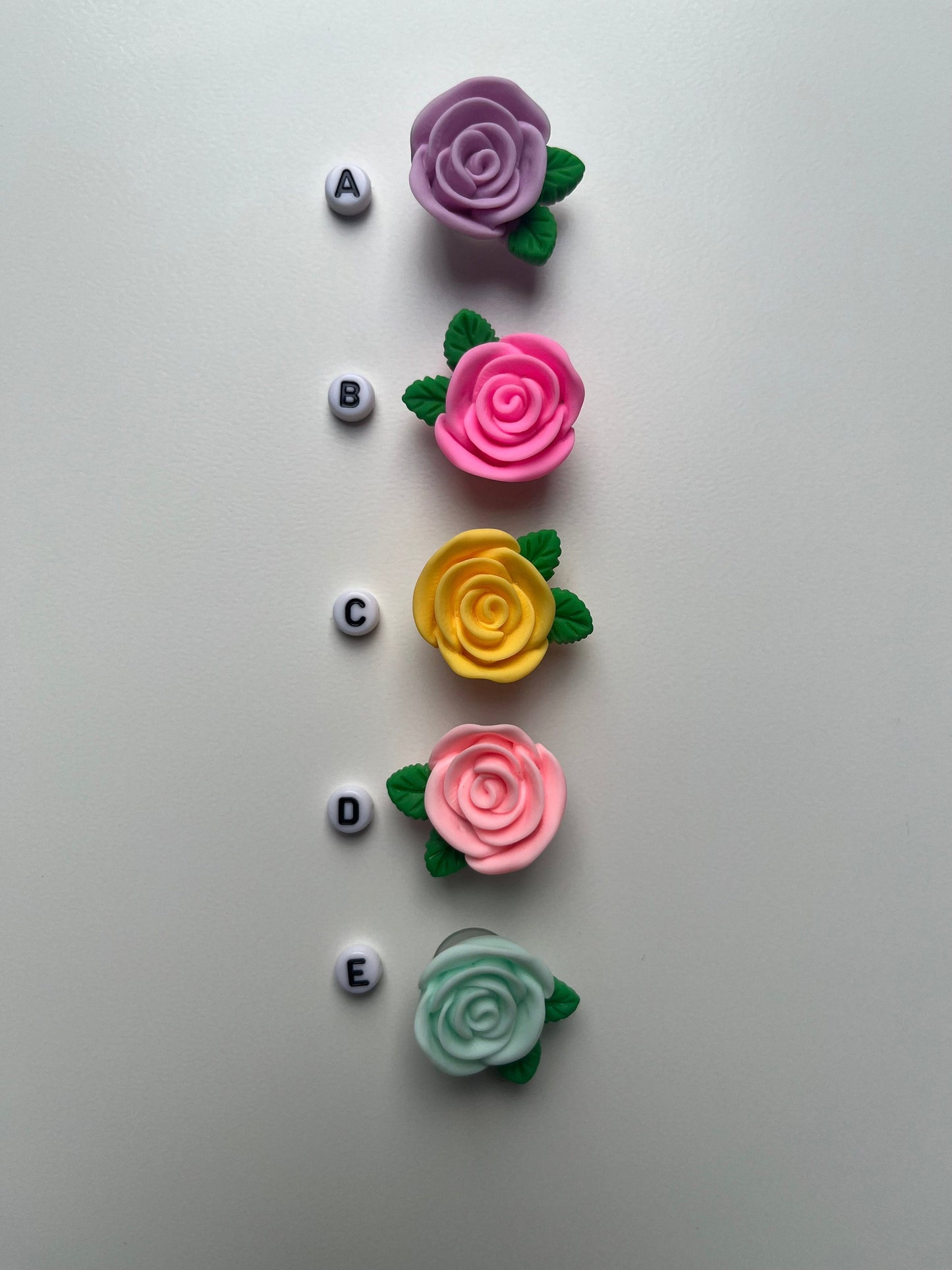 3D Roses with leaves Shoe Charms