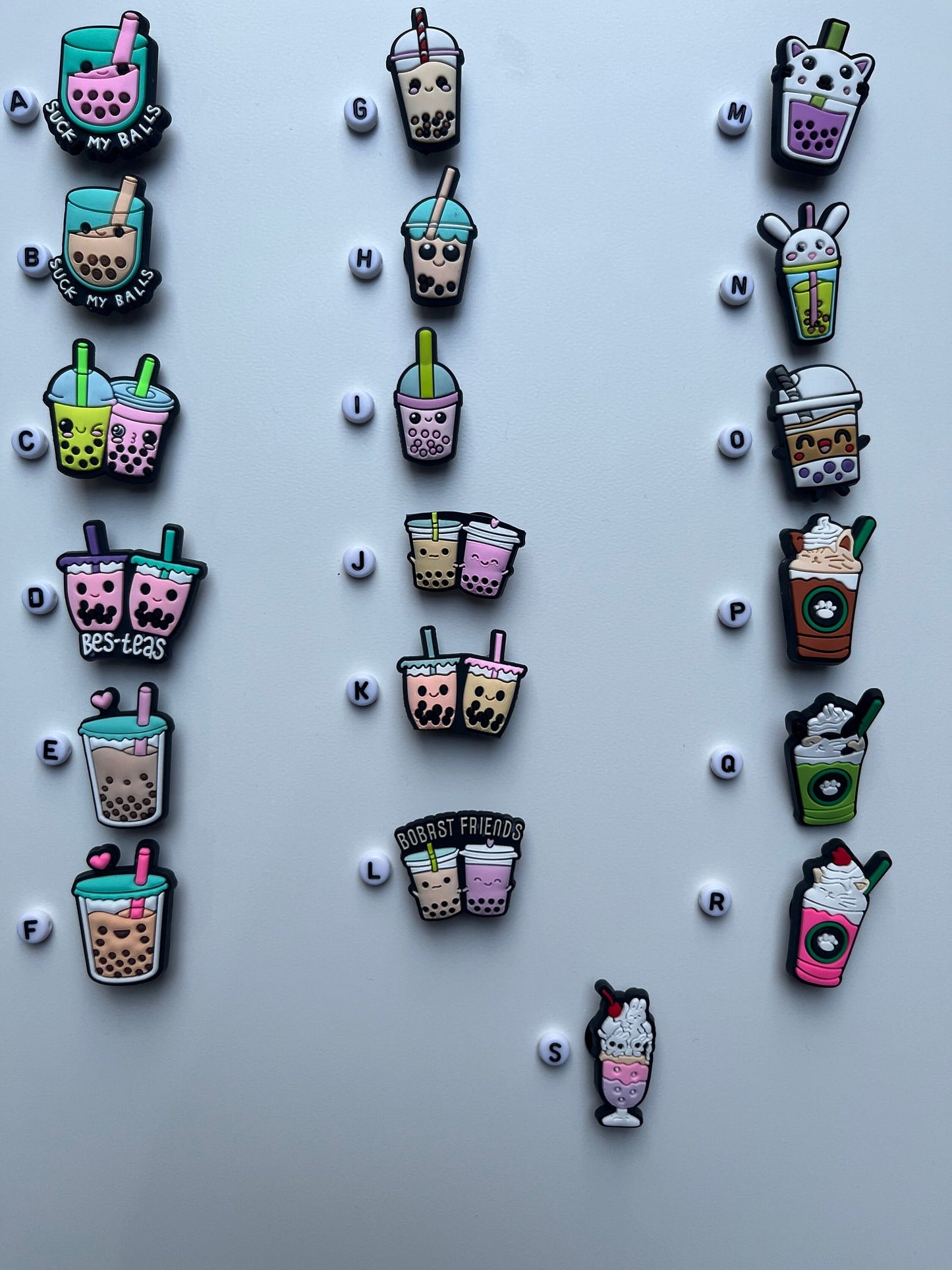 Bubble Tea Boba Shoe Charms