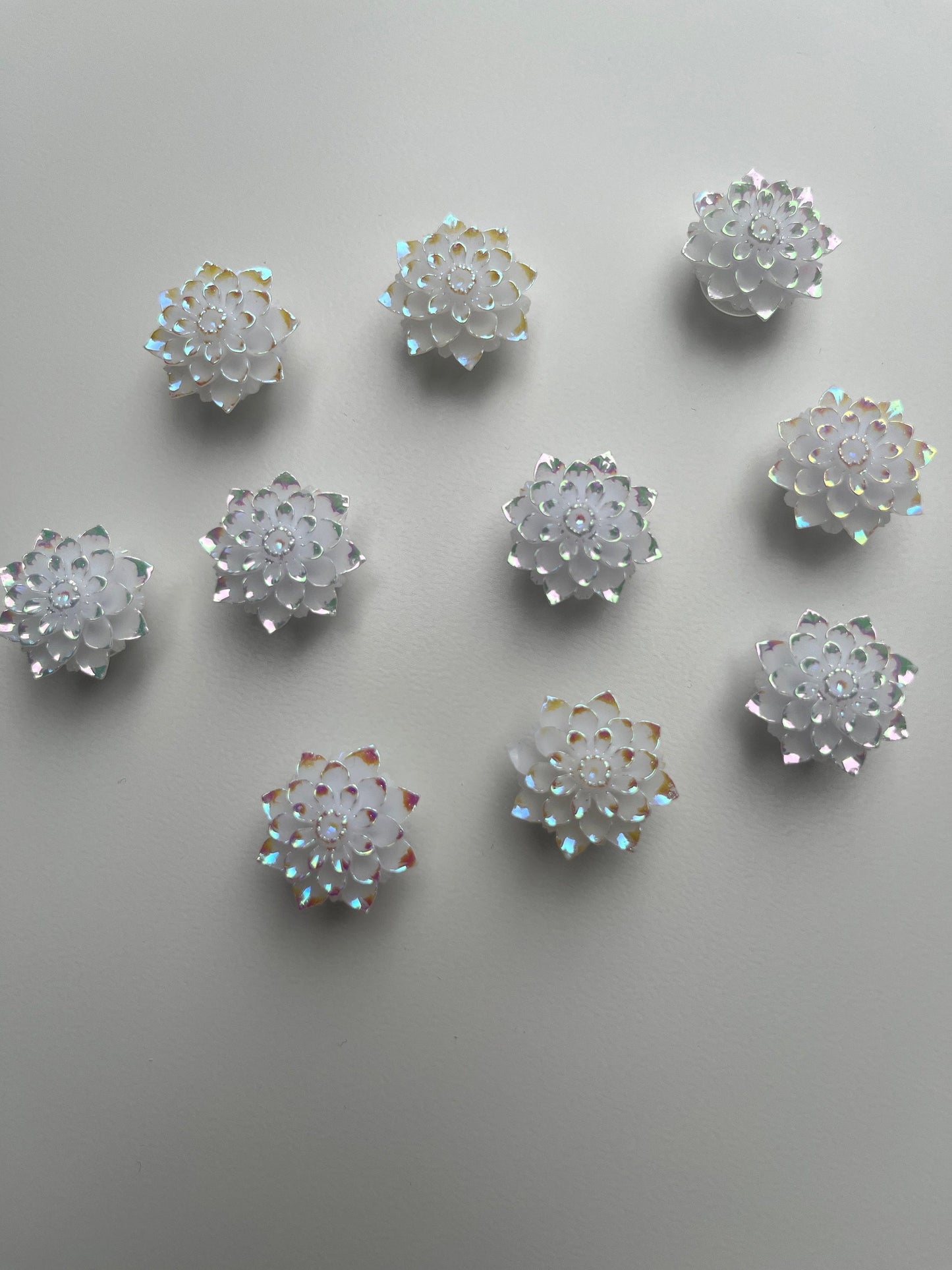 Frosted Crystal Flower Shoe Charm