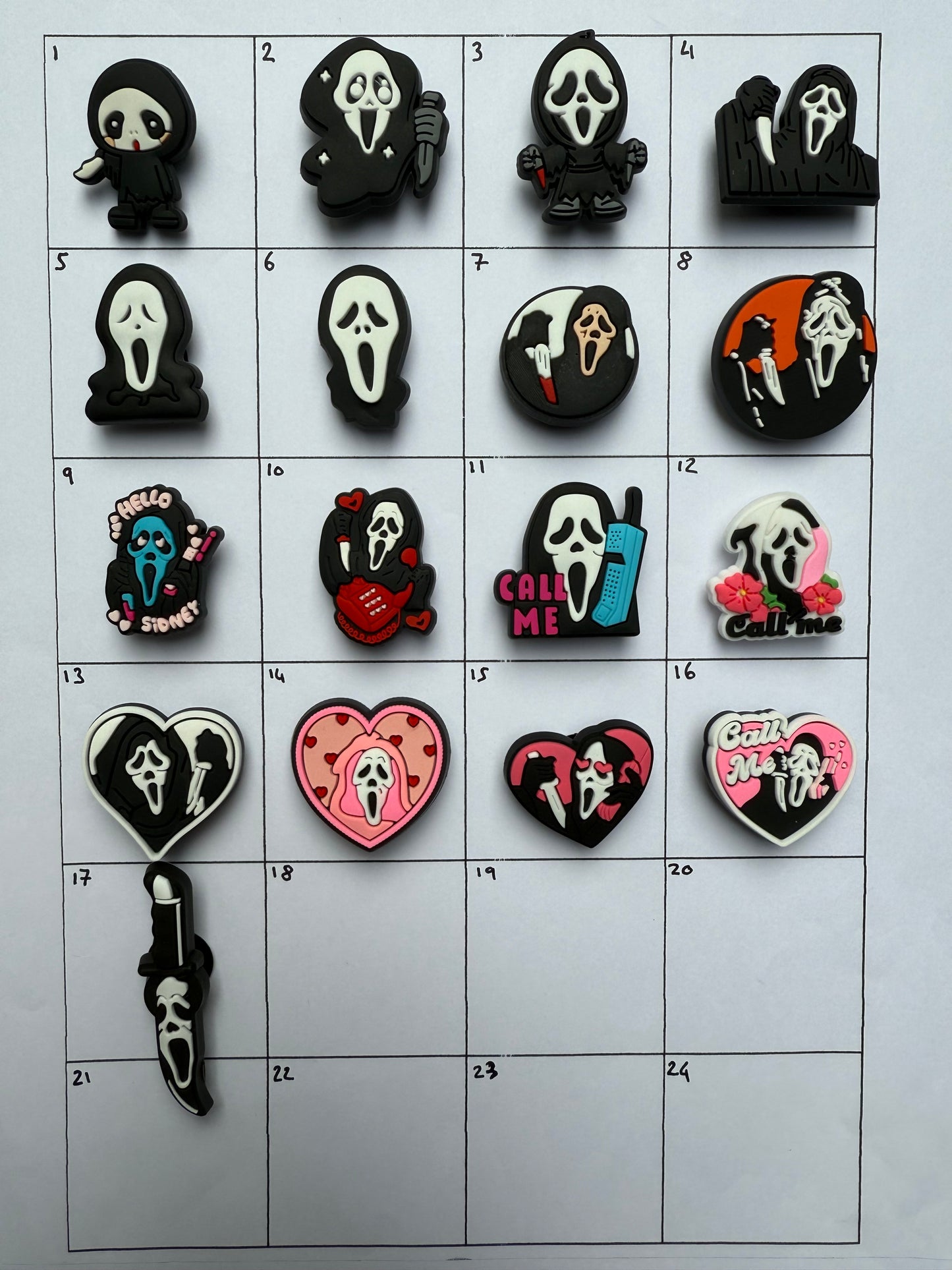 Ghost Face Scream Shoe Charms