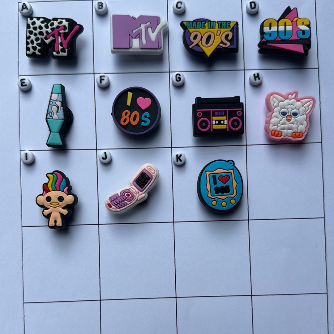 80s 90s Retro Shoe Charms