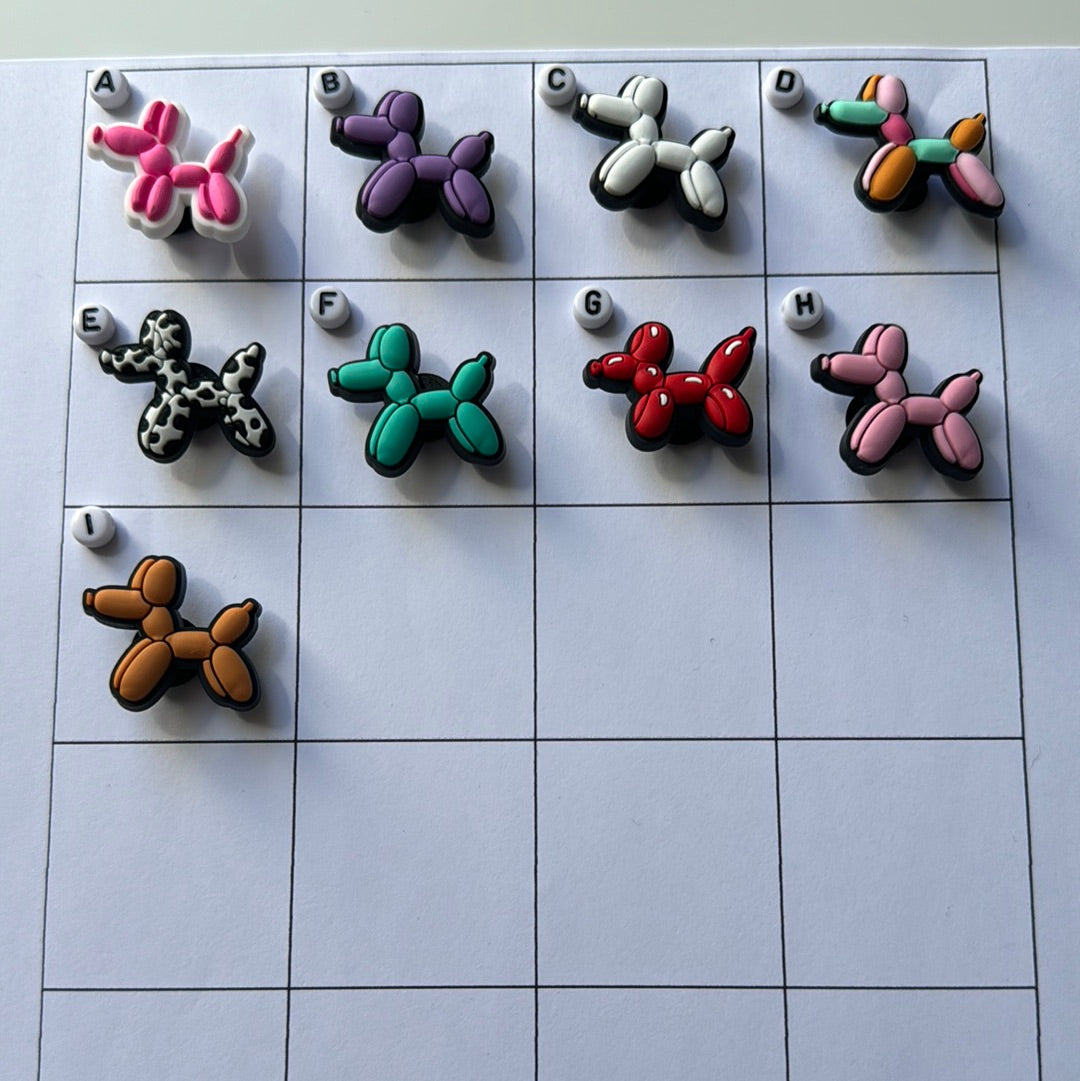 Balloon Dog Shoe Charms