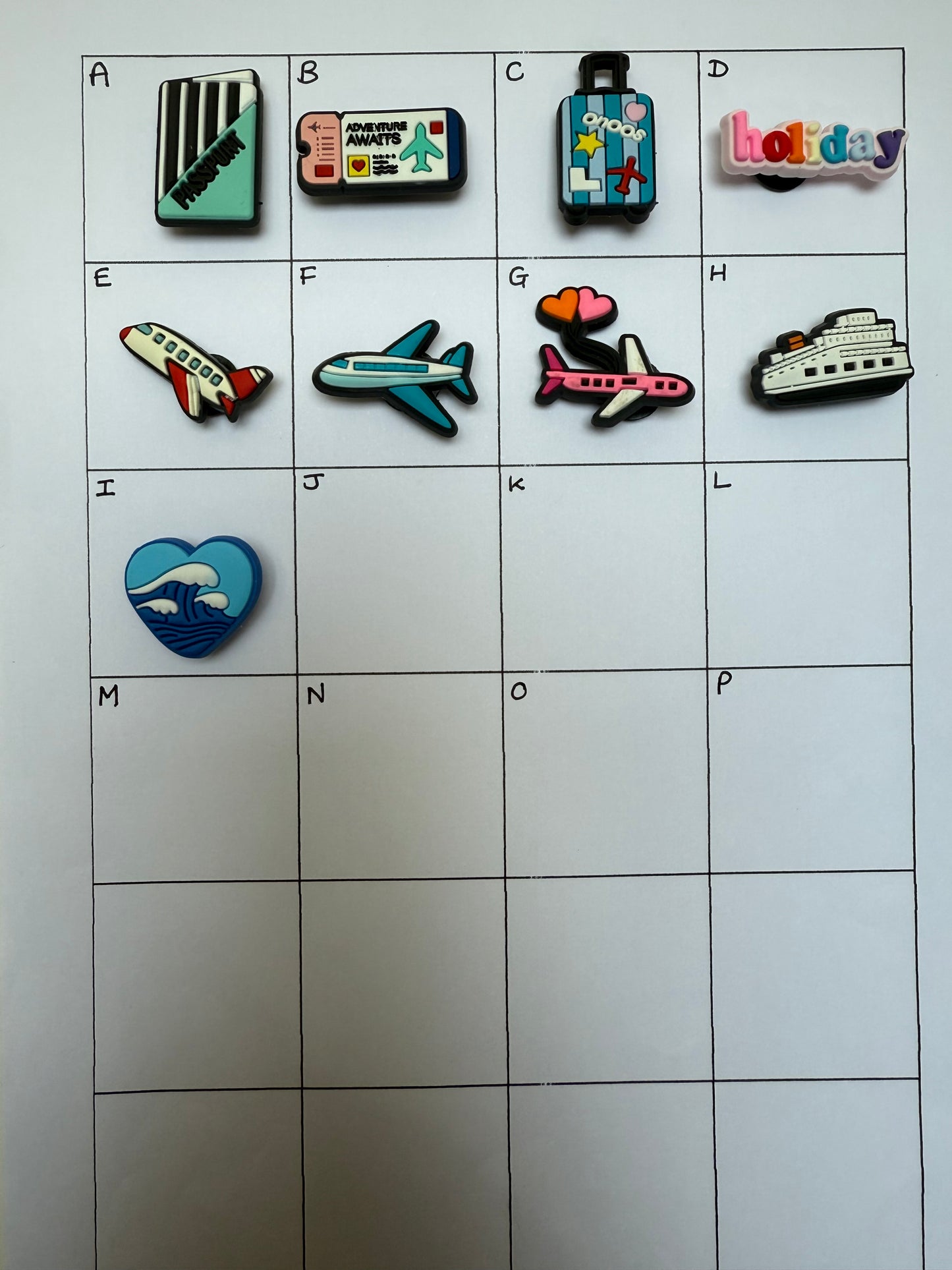 Travel Holiday Shoe Charms