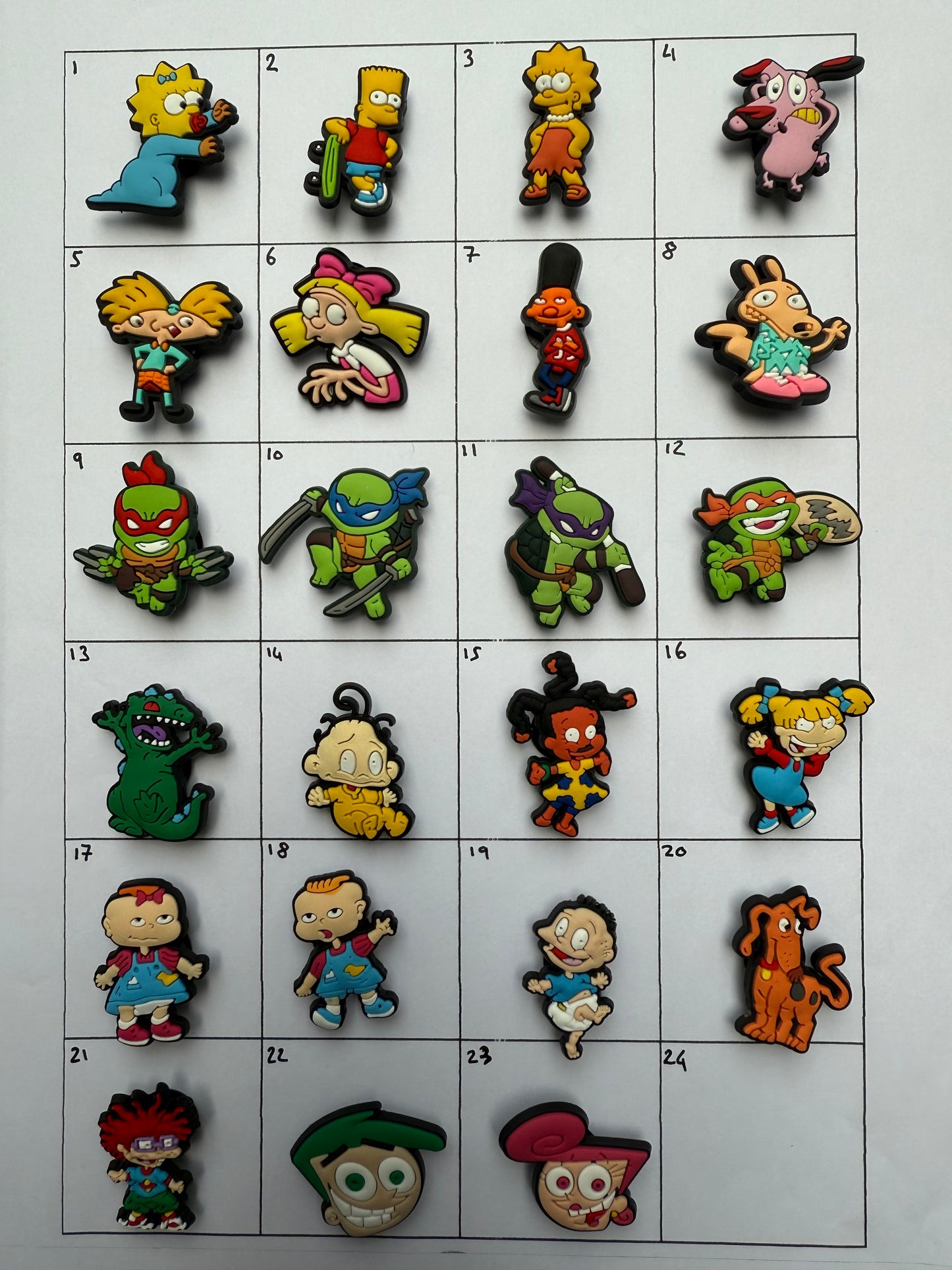90's Retro Cartoon Shoe Charms