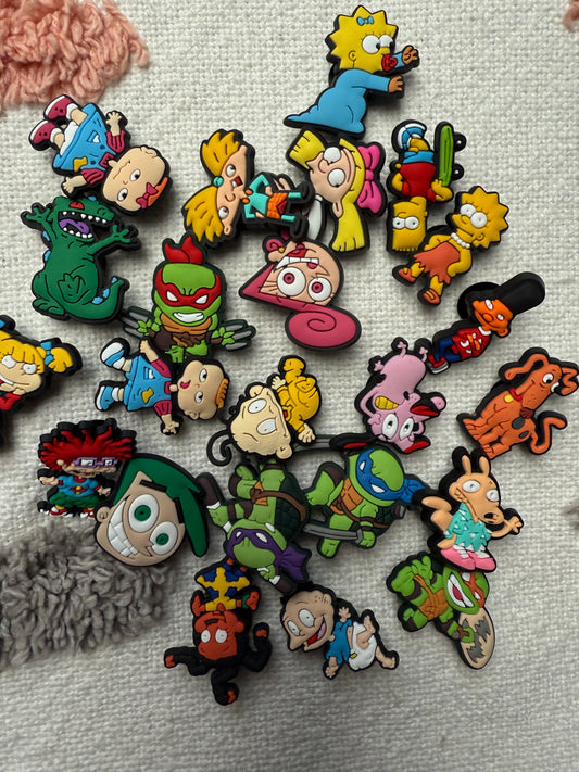 90's Retro Cartoon Shoe Charms