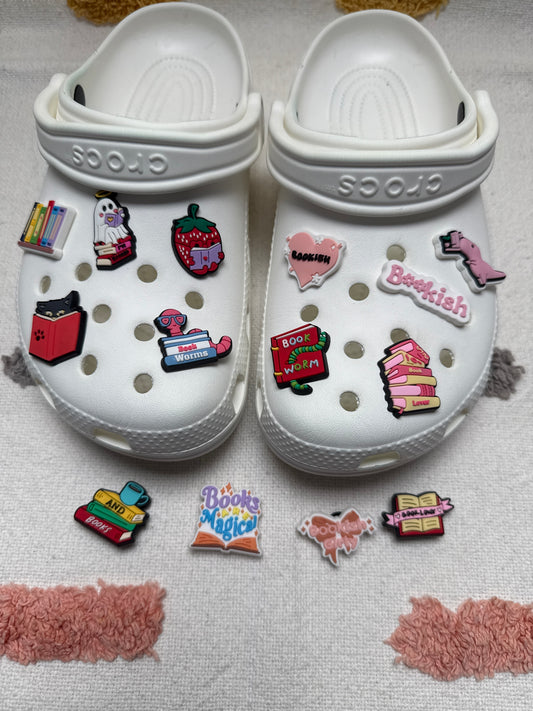 Book Readers Shoe Charms