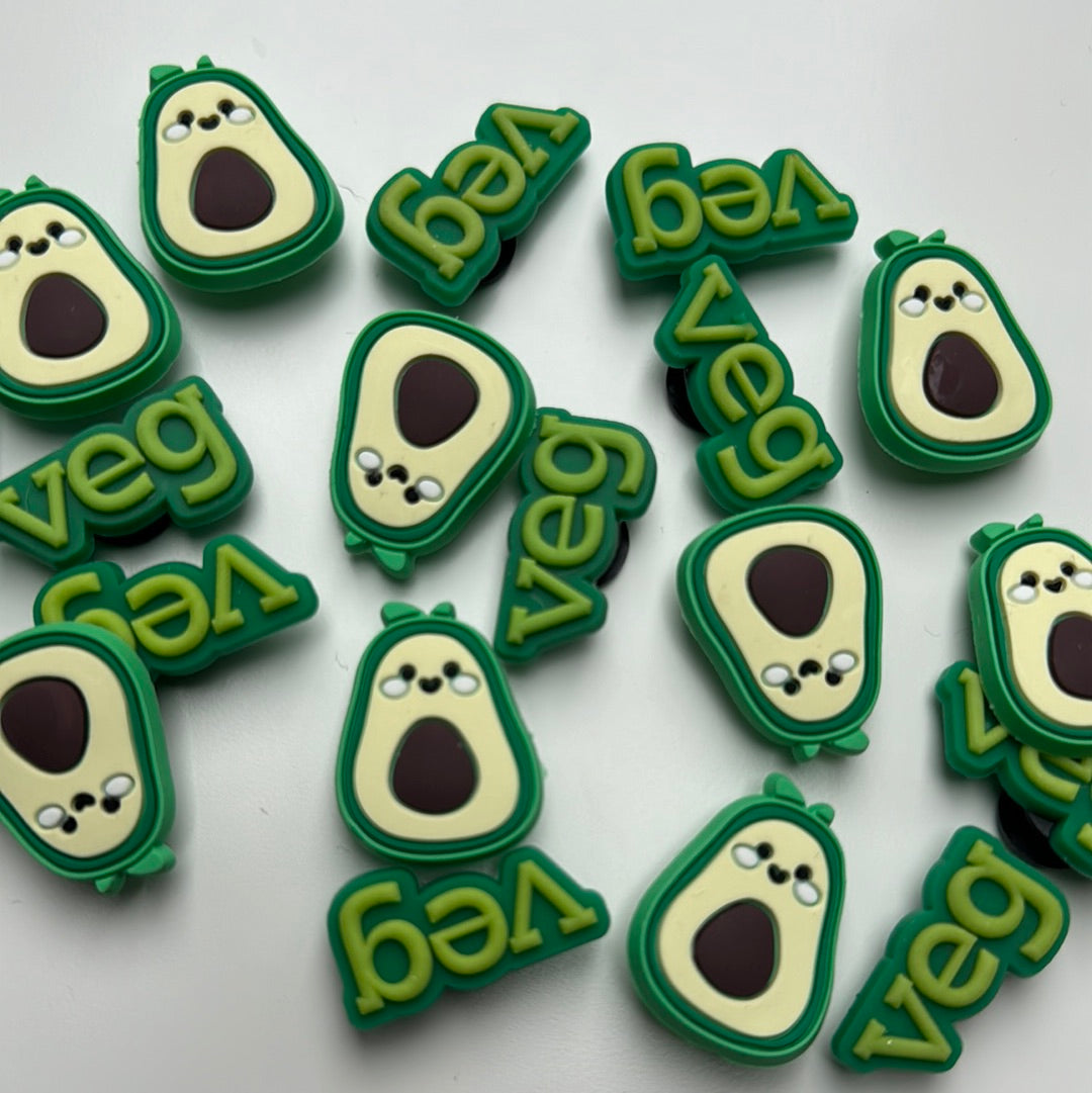 VEG and Avocado Shoe Charms