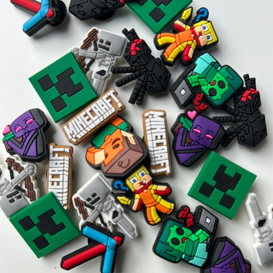 Mine Block Game Shoe Charms