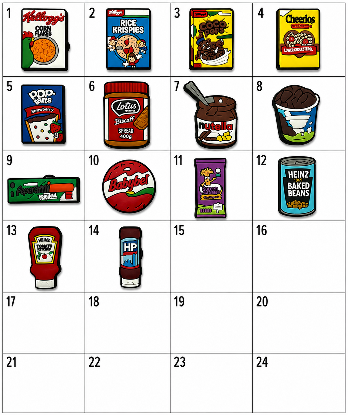 Sweets, Candy, Chocolate, Cereal, British Snack Shoe Charms Part 2