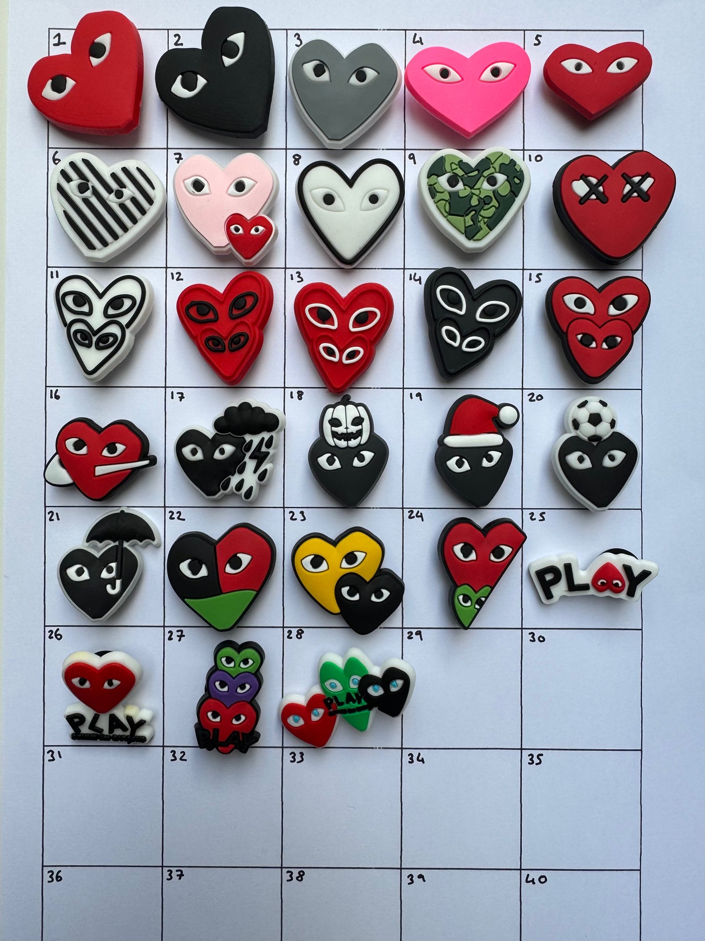 Heart With Eyes CDG Shoe Charms