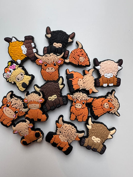 Highland Cow Shoe Charms