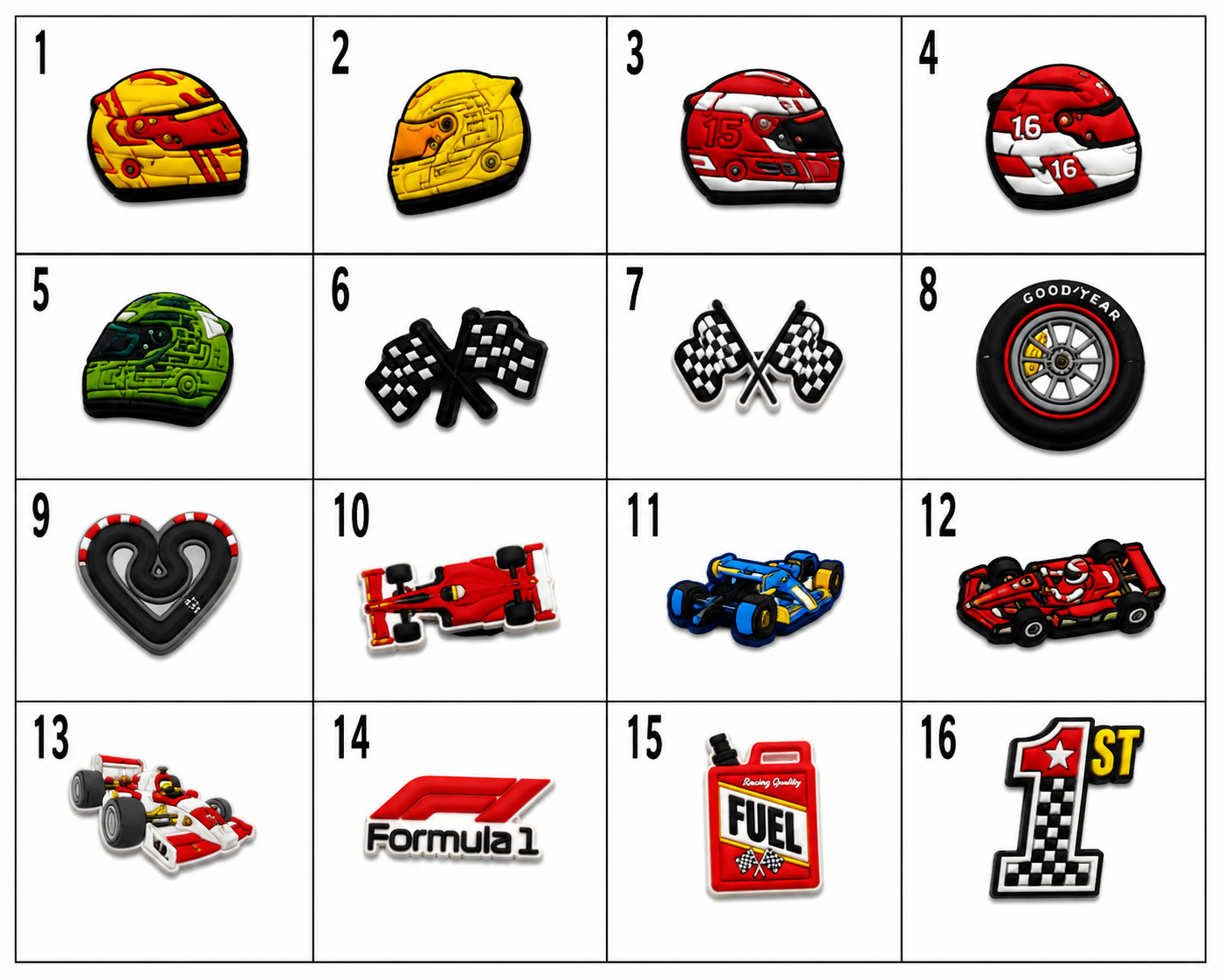 F1 Shoe Charms