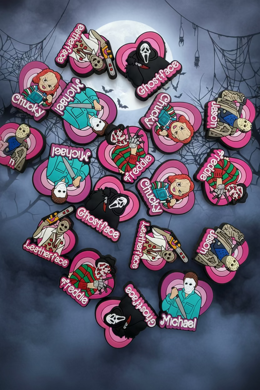 Horror Movie Heart Shoe Charms
