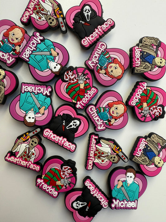 Horror Movie Heart Shoe Charms