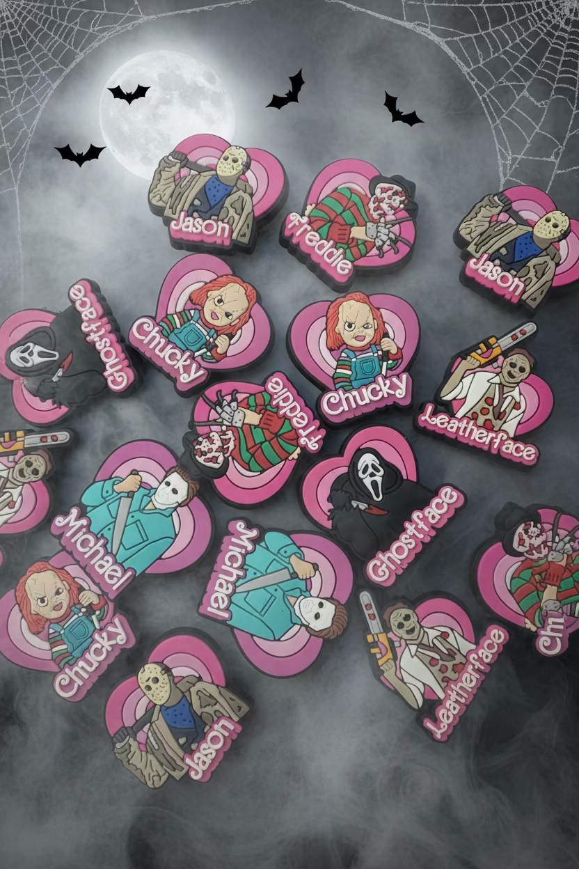 Horror Movie Heart Shoe Charms