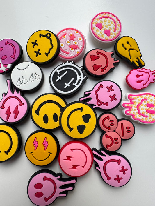 Smiley Preppy Face Shoe Charms