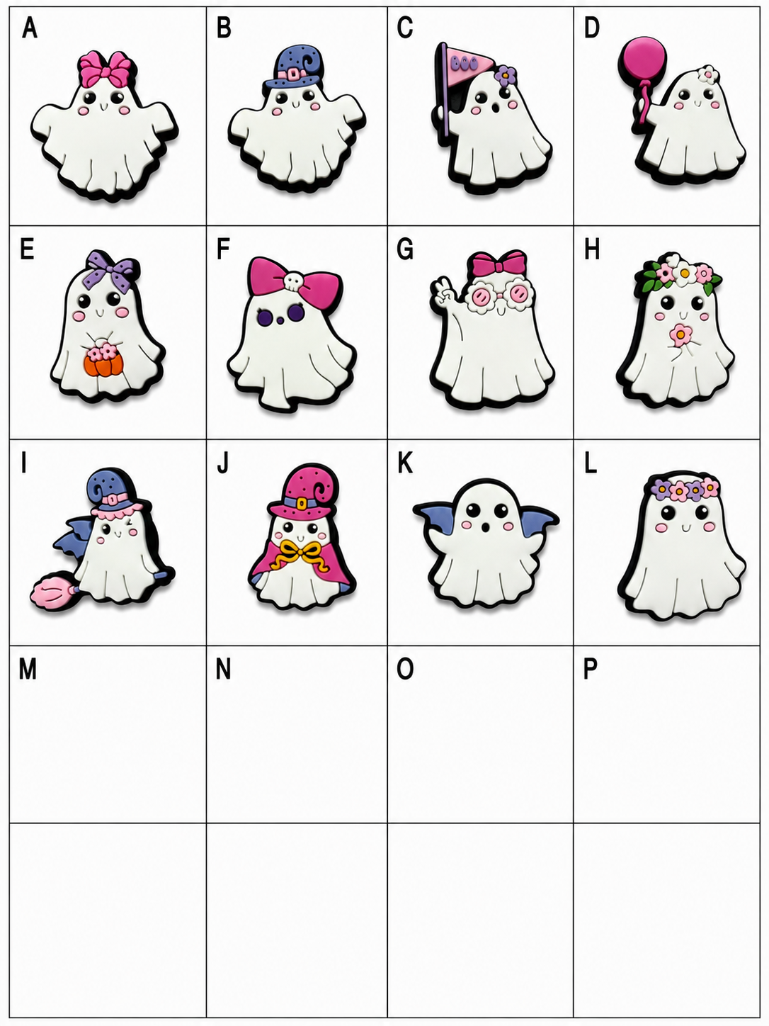 Cute Ghost Shoe Charms