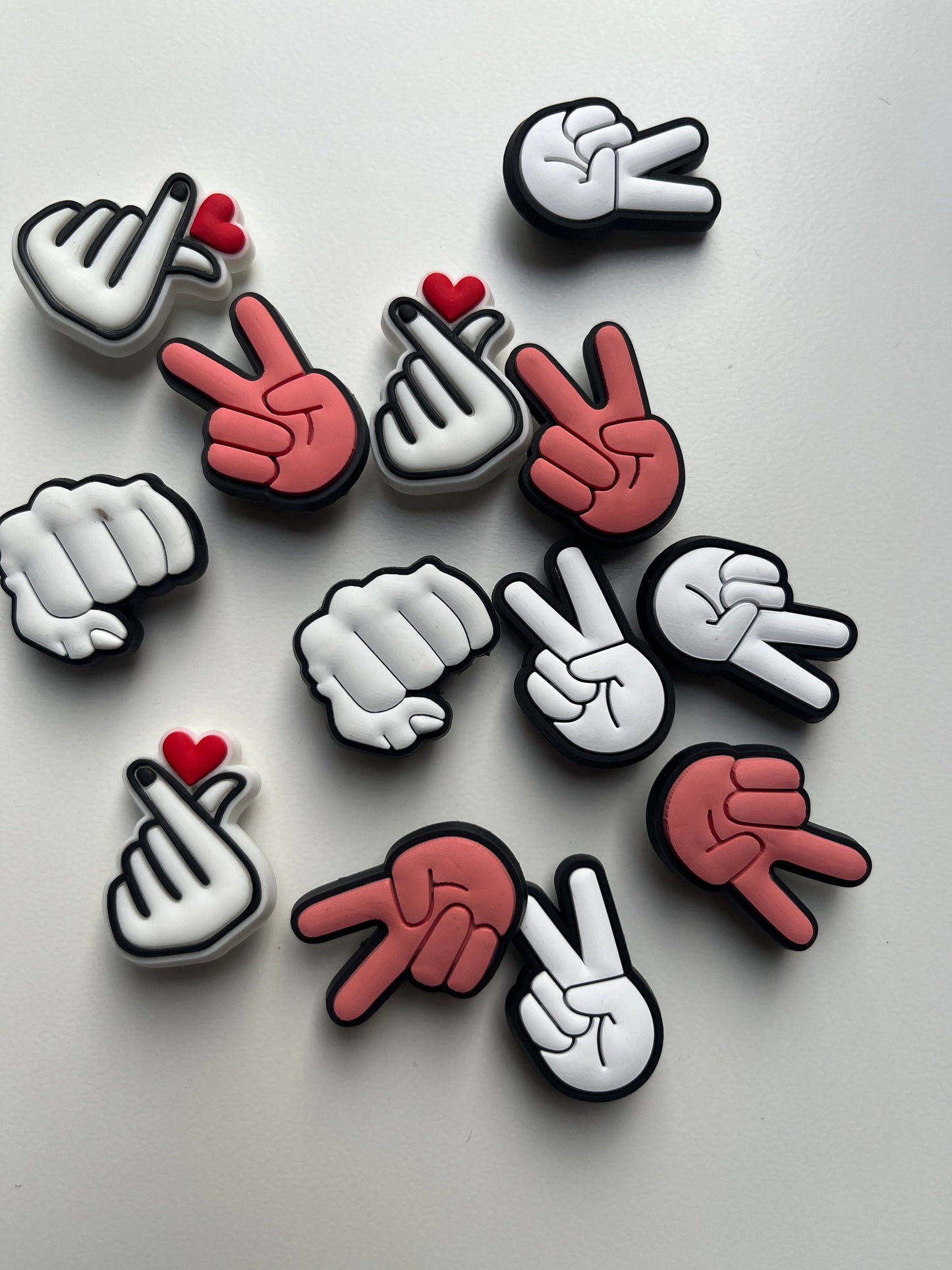 Hand Sign and Peace Sign Shoe Charms