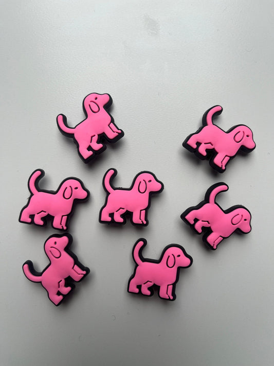 Cute Pink Dog Shoe Charm