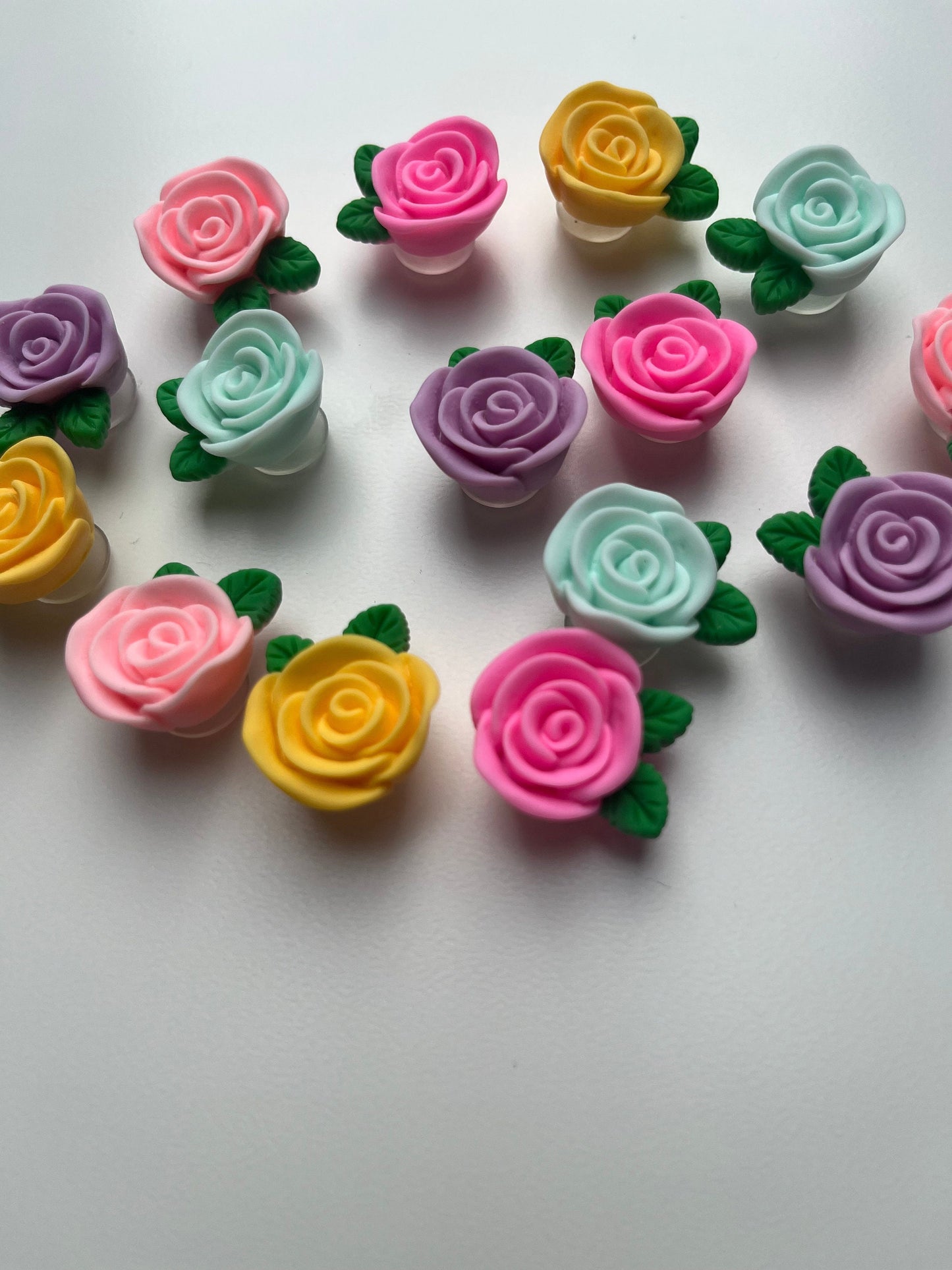 3D Roses with leaves Shoe Charms