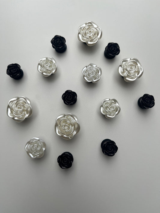 Pearl Rose Shoe Charms