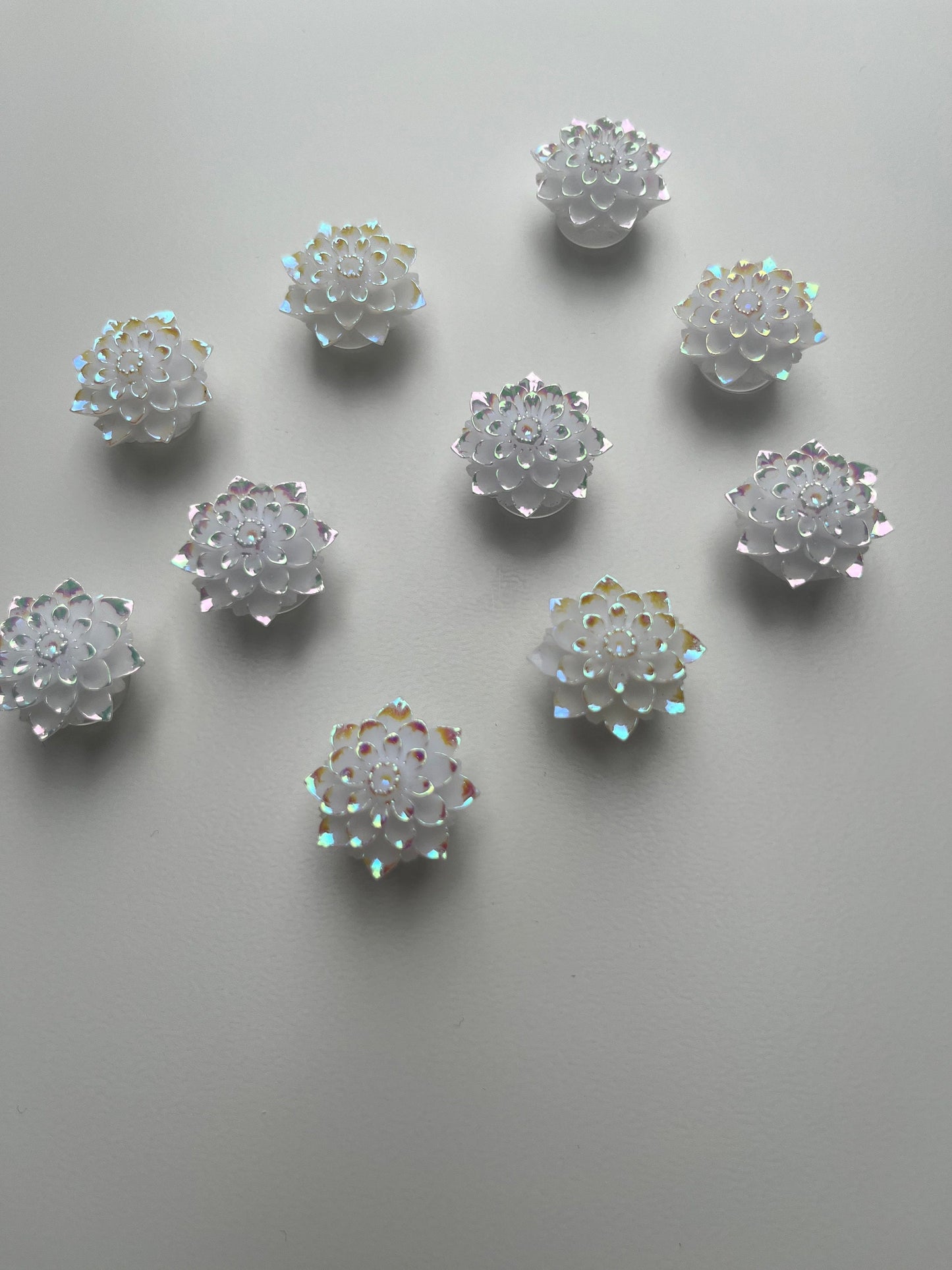 Frosted Crystal Flower Shoe Charm