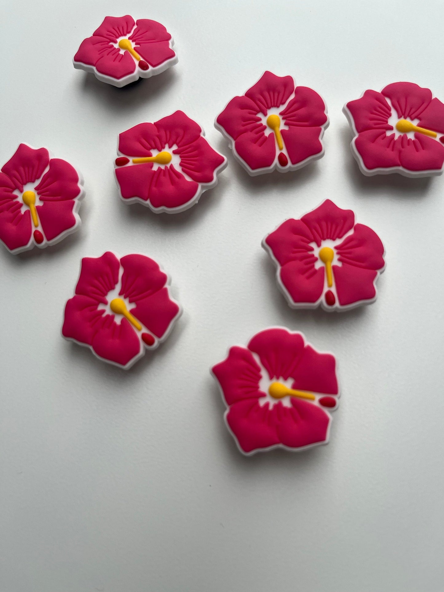 Pink Hibiscus Shoe Charm